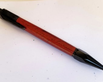 Bloodwood Vertex Pen with Black Enamel Hardware
