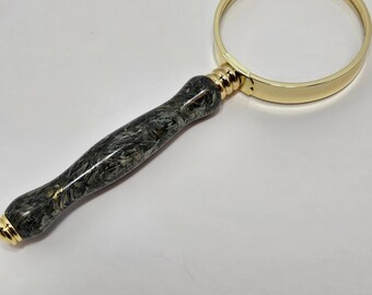 Magnifying Glass with Shredded Money and Resin Handle