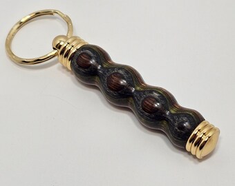 Brown and Charcoal SpectraPly Wood Toothpick Holder/Key Ring