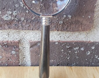 Magnifying Glass with Black and White Ebony Wood Handle