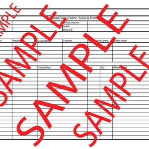 Bill of Materials Template | Excel Spreadsheet | Spec Sheet Template | Fashion Excel | Tech Pack | Apparel Tech Pack | Excel Template