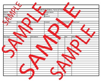 Bill of Materials Template | Excel Spreadsheet | Spec Sheet Template | Fashion Excel | Tech Pack | Apparel Tech Pack | Excel Template