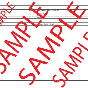 May include: A blank form with the title "Contact Page - Sketch/Details" and "Section - Sketch/Details". The form has fields for "Style #", "Description", "Season", "Contact Name", and "Phone".