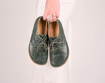 Grounding Shoe Woman: Women's Grounding Shoes, Copper Sole - Bottle Green