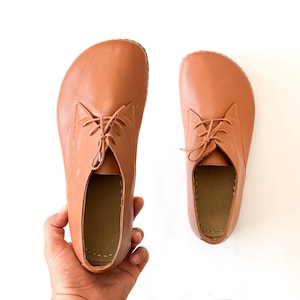 Womens Grounding Shoes , Barefoot Shoes Women, Grounding Shoes Copper, Leather Sole, All Leather Shoes | Matte Brown