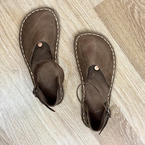 Handmade Women's Grounding Sandals |  Sole Earthing Shoes | Barefoot Grounding Slippers | Natural Leather Grounding Footwear | VISION