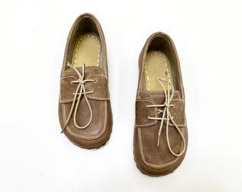 Leather Earthing Men's Moccasins: Wide Toe Box Barefoot Shoes - Vision