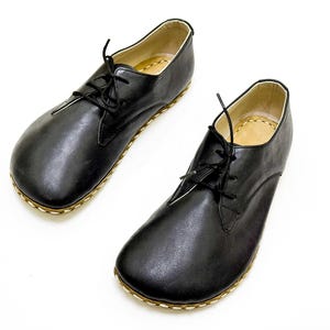 Womens Grounding Shoes , Barefoot Shoes Women, Grounding Shoes Copper, Leather Sole, All Leather Shoes | Black