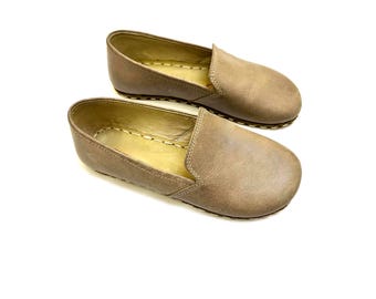 Barefoot Flats Women, Grounding Shoe With Copper, Minimalistic All Leather Shoes ,Earth Moccasins | VISION