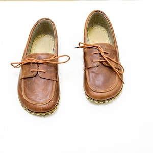 Mens Grounding Shoes, Barefoot Shoes Mens, Groudning Shoes Copper Rivets, Leather Sole | Crazy Brown
