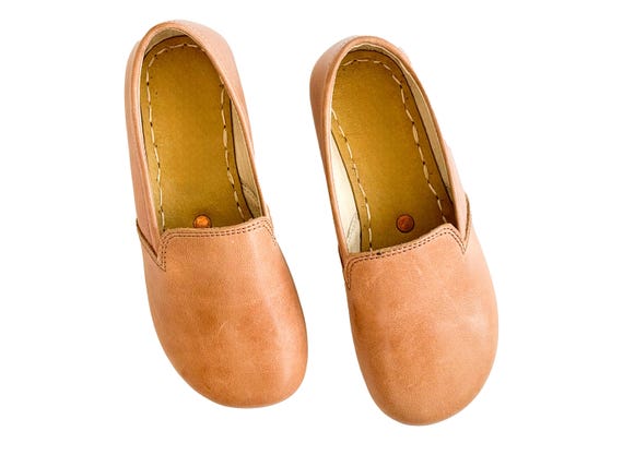 Women's Grounding Shoes, Leather Sole, Barefoot Shoes Women,With Copper Rivets, Matte Brown
