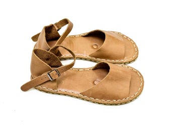 Barefoot Sandals Women, Grounding Sandals For Women, Earthing Sandals With Copper Rivet, Minimalistic Flat Sandals | Matte Brown