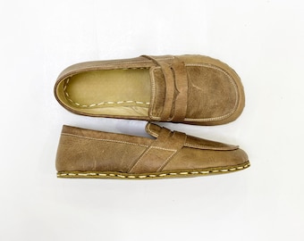Mocasines descalzos de cuero para mujer: Zapatos de conexión a tierra con cobre - Vision