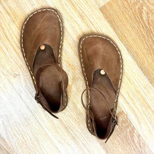Wide Toe Grounding Sandals Women |  Sole Earthing Shoes | Barefoot Grounding Sandals | Natural Leather Grounding Footwear | VISION