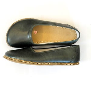 Moccasins Earthing Women Shoes, Minimalist Women Grounding Shoes, Barefoot Ballet Shoes, Barefoot Flat Shoes For Women | Bottle Green