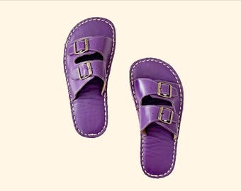 Purple Barefoot Sandals Women: Grounding Earthing  Zero Drop Slippers