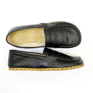 Womens Grounding Shoes, Barefoot Shoes Women, Grounding Shoes Copper, Leather Sole,Moccasins | Black
