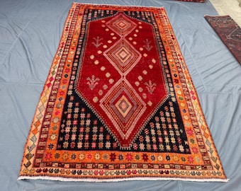 Alfombra antigua, alfombra de área de lana hecha a mano afgana de 5,5 x 10,3 pies, alfombra caucásica vintage, alfombra tekke turcomana oriental, alfombra de dormitorio, alfombra de diseño del hogar,