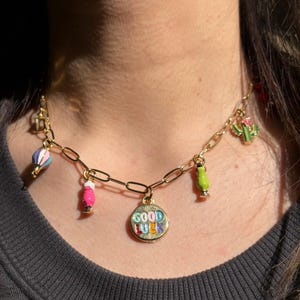 Birthday Gift,Build Your Own Custom Charm Necklace,Pick Your Charms,Gold Charm Necklaces for Women,Vintage Chunky Necklace