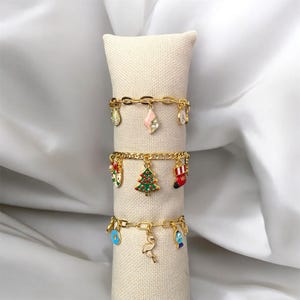Build Your Own Custom Charm Bracelets for Women,Gold Vintage Chunky Charm Bracelet,Pick Your Charms,Personalized Birthday Gift for Her