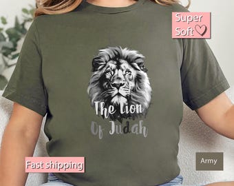 Christian Lion Shirt, Bold Christian Lion Shirt Inspirational Christian Lion Shirt Spiritual Christian Lion Shirt Lion Of Judah Tee Lion Tee