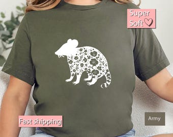 Opossum Shirt, Floral Opossum Shirt Opossum Lovers Shirt Opossum Owner Shirt Zoo Lovers Opossum Shirt Opossum Shirt Gift Idea Opossum TShirt