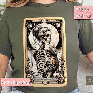 Bearded Dragon Shirt, Bearded Dragon Mom Shirt Bearded Dragon Lover Shirt Bearded Dragon Tarot Shirt Bearded Dragon Owner Shirt  Beardie Tee