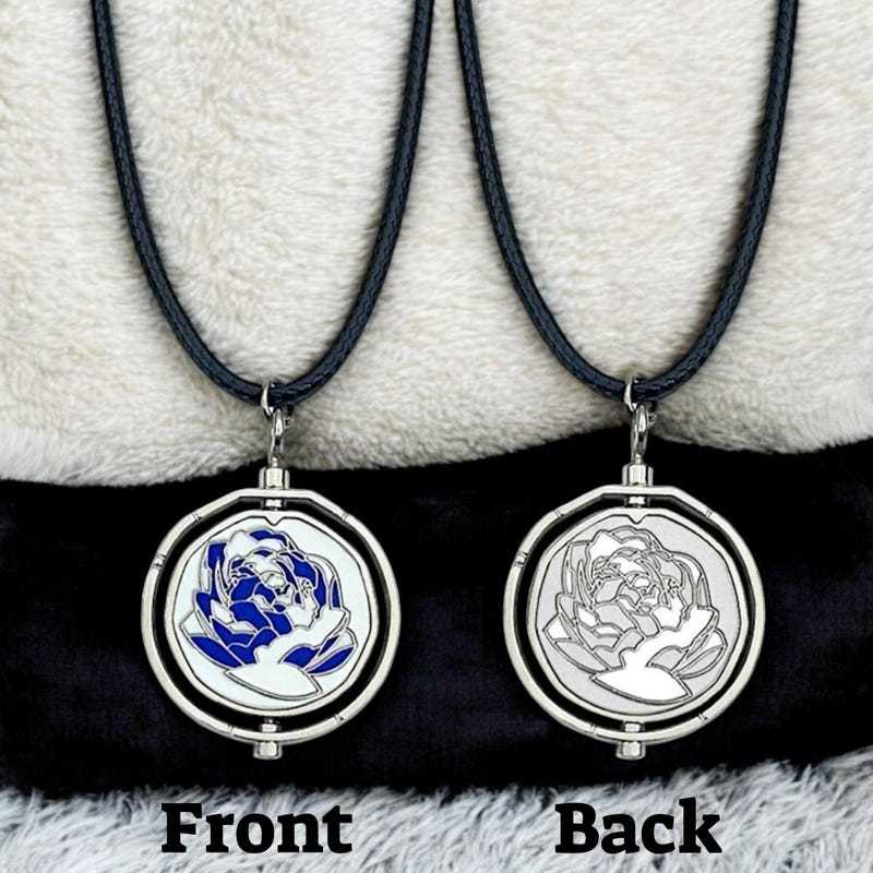 Arcane Necklace Blue Rose Etsy