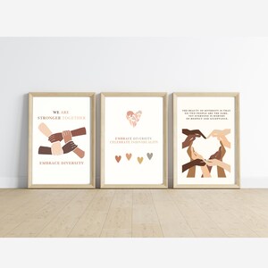 Embrace Diversity Celebrate Individuality School Poster, Racial Equality, Anti Racism, Diversity Classroom Wall Art, Kindergarten Class