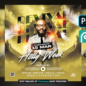 EDITABLE Church Flyer, Church Service Flyer, School Flyer, Anniversary Flyer, Social Media, Instagram, Facebook