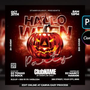 Halloween Party Flyer Vorlage, Gruseliger Veranstaltungsflyer, Einladung zur Halloweenparty, Oktober 2020