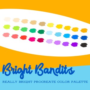 Bright Rainbow Procreate Color Palette: 30 Bold Swatches (Digital Download)