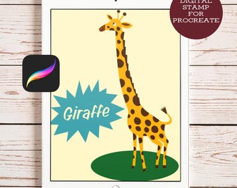 Procreate Giraffe Brush: Safari Animal Stamp (Digital Download, Commercial License Included)