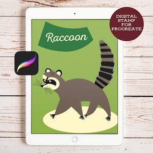 Procreate Raccoon Stamp Brush • Cute Woodland Clipart • Raccoon Line Art • Forest Animal Illustration Stamp • Raccoon Drawing Brushes