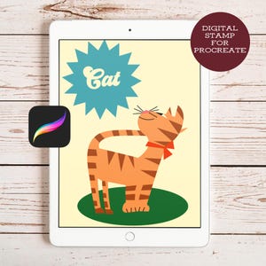 Procreate Cat Stamp Brush: Line Art & Doodle for Digital Illustration