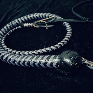 Leather Snake Whip - 3ft Long, 12 Plaits, Cowhide