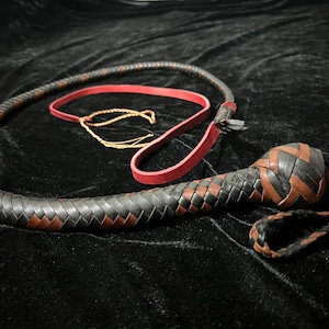 Leather Snake Whip - 3ft Long, 12 Plaits, Cowhide