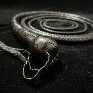 8ft 12-Plait Cowhide Leather Short Loaded Snake Whip