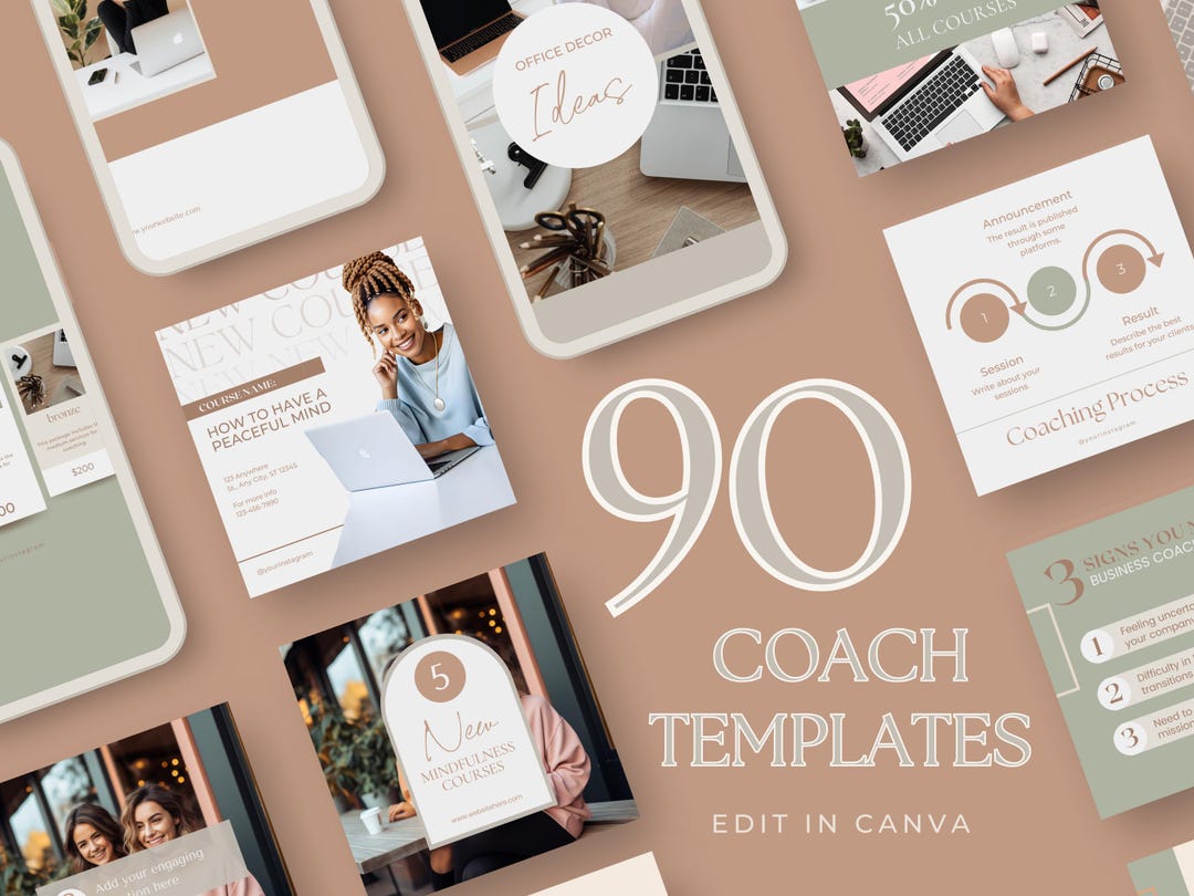 Canva Template for Coach Instagram Template Business Social Media Pack ...