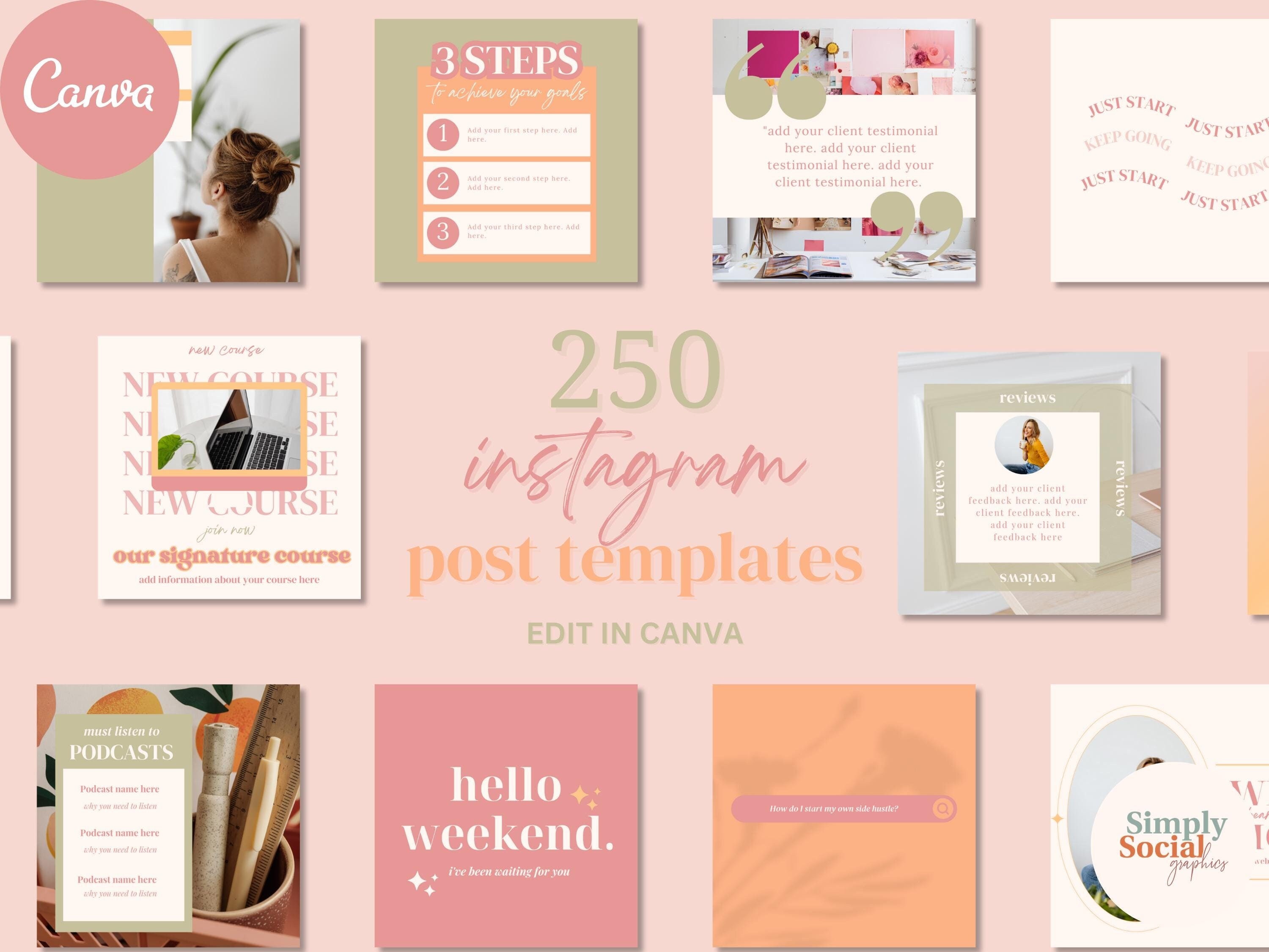 250 Bright Creative Instagram Post Templates Bright Summer Instagram ...