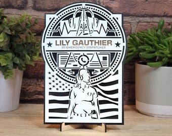 Custom 911 Dispatcher Plaque, Personalized emergency dispatcher sign, 911 operater gift for first responders