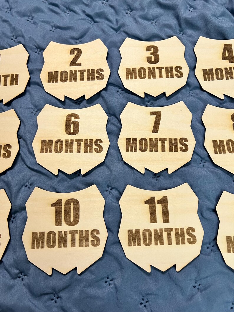 Motocross Baby Monthly Milestone Markers for Photos, Wooden Baby Month ...