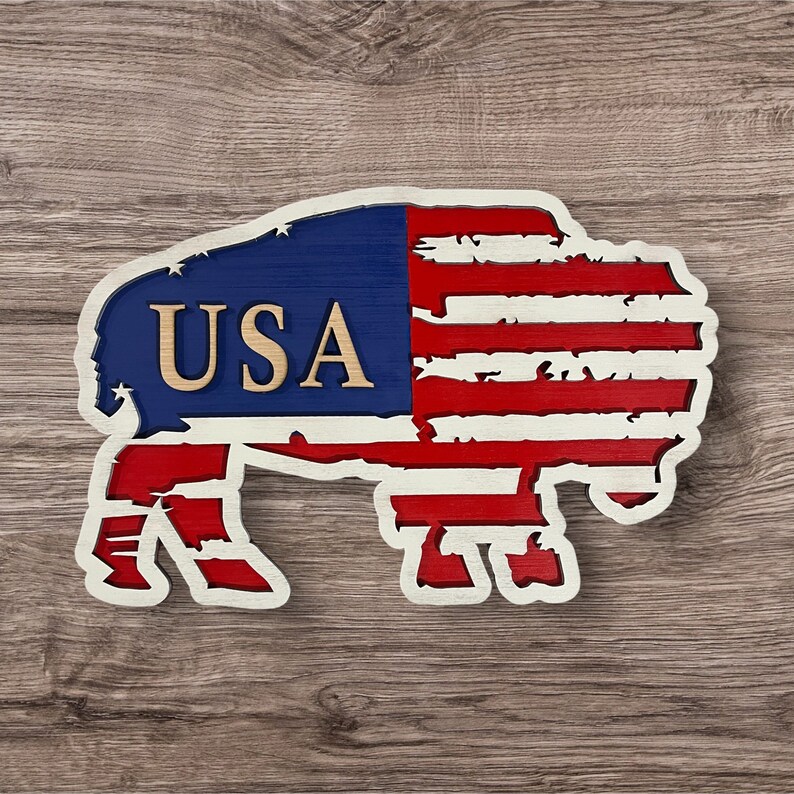 Fourth of July American Flag Wall Art, Buffalo United States Flag ...