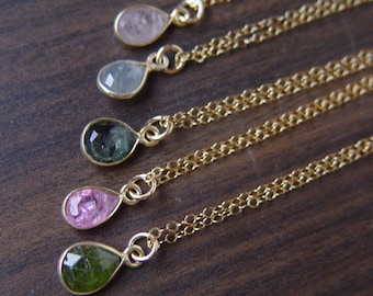 Multi Sapphire 14k Gold Layering Necklace