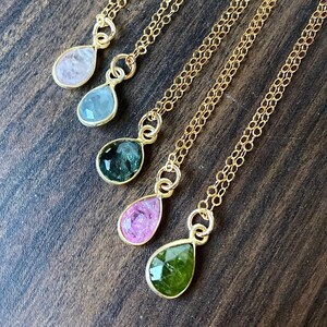 Multi Sapphire 14k Gold Layering Necklace image 4