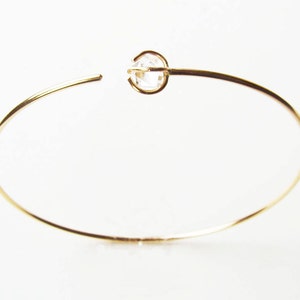 Herkimer Diamond Bangle, Diamond Gold Bracelet image 3