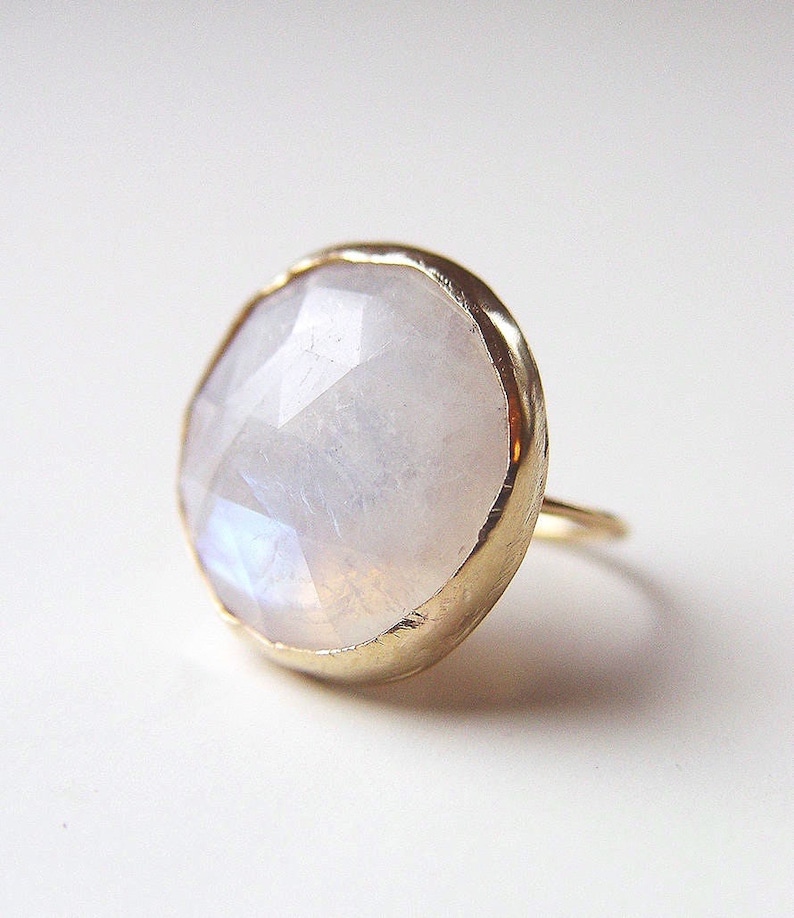 Rainbow Moonstone Gold Ring image 2