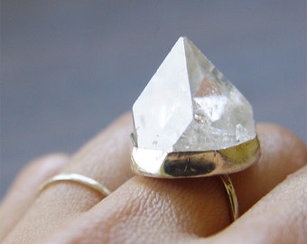 Pyramid Apophyllite Gold Ring