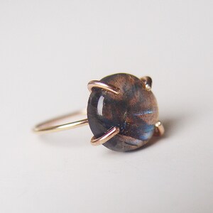 Elegant Labradorite Statement Ring – Blue Flash Healing Crystal Ring