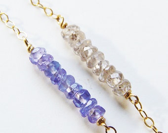 Gold Layering Sapphire Tanzanite Bracelet